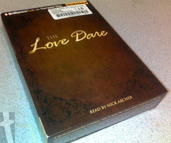 Picture of my copy of the Love Dare (on audiobook)