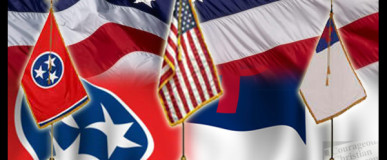 American, Tennessee & Christian Flags