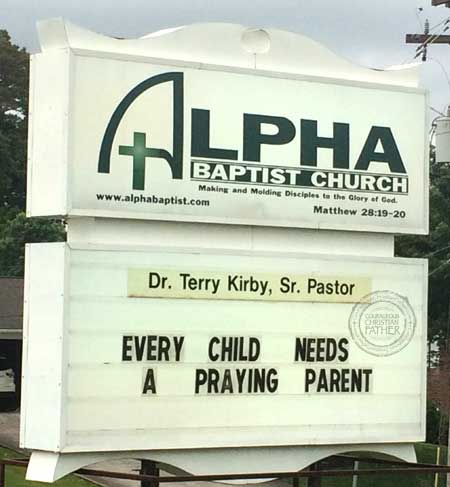 Praying Parent Church Sign