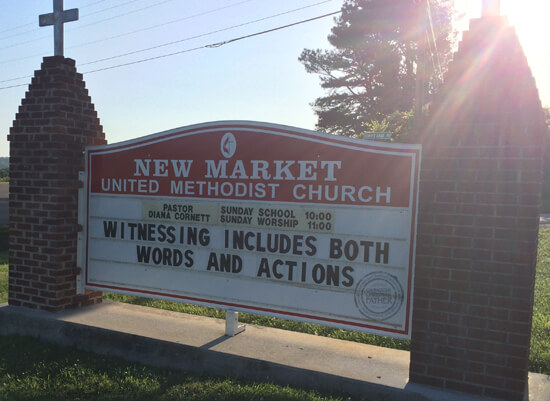 Witnessing (Church Sign - New Market United Methodist Church)