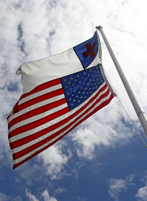 Christian Flag Flown Above the American Flag | Shelby Star Photo