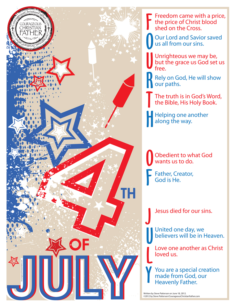 Fourth of July Acronym - Fourth of July Poem - 4th of July - Fourth of July