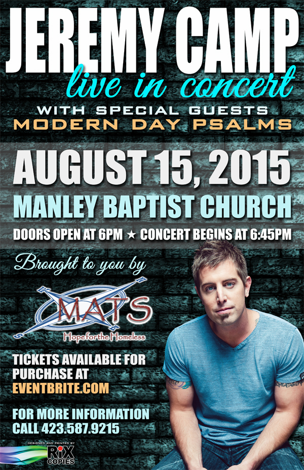 Jeremy Camp Poster 2015 Manley