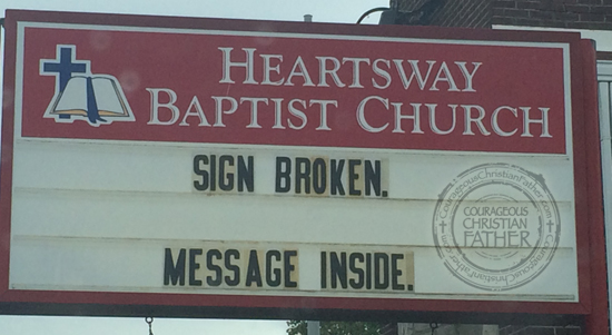 Heartsway Baptist Church - Church Sign - Sign Broken Message Inside - Knoxville, TN