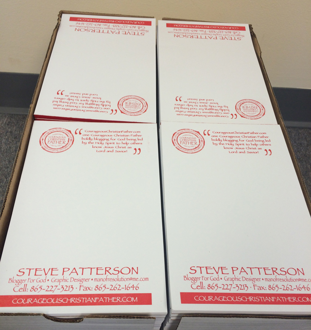 Courageous Christian Father memo pads