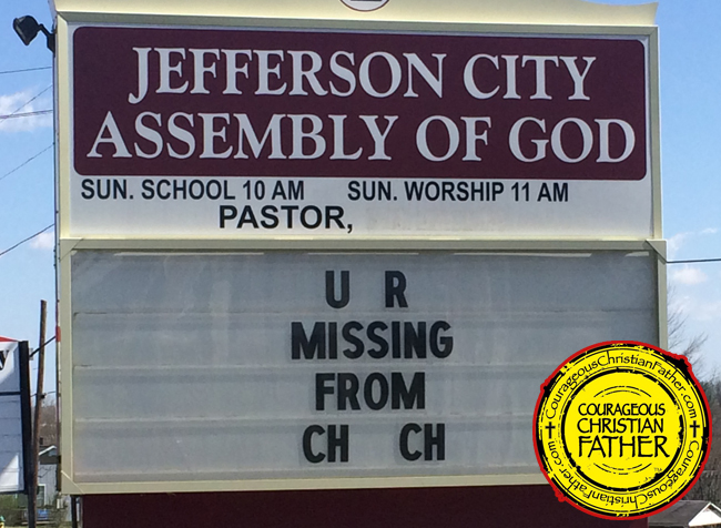 U R Missing From CH CH - Jefferson City Assembly of God - Church Sign
