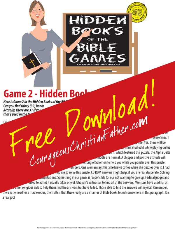 Hidden Books of the Bible - Game 2 Free Easter Printables