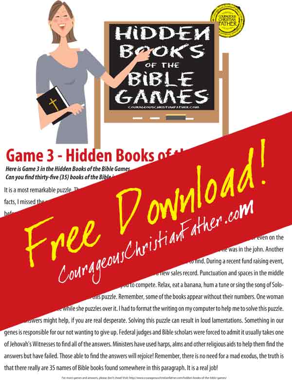 Hidden Books of the Bible - Game 3 Free Easter Printables