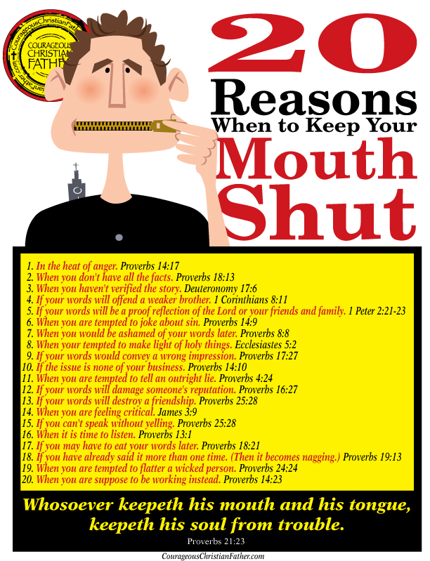 20 Reasons When to Keep Your Mouth Shut Printable