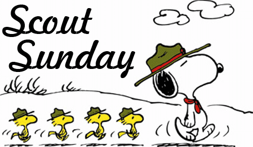 Scout Sunday - Snoopy Scout and Woodstock Scouts