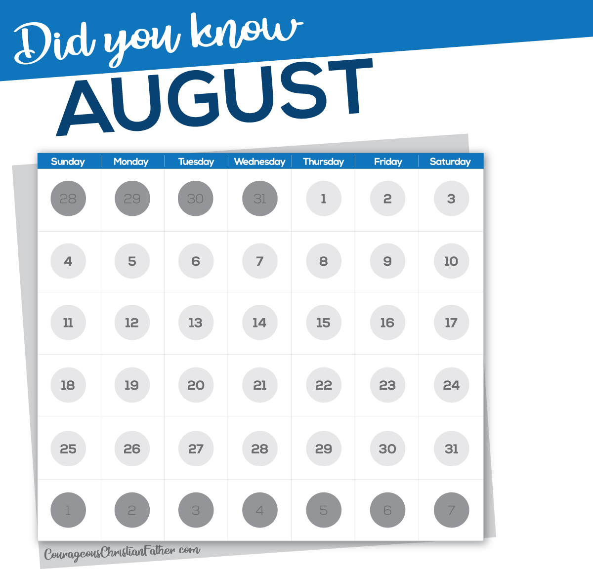 The month of August is named in honor of Augustus Caesar and previously went by the name "Sextilis." #August