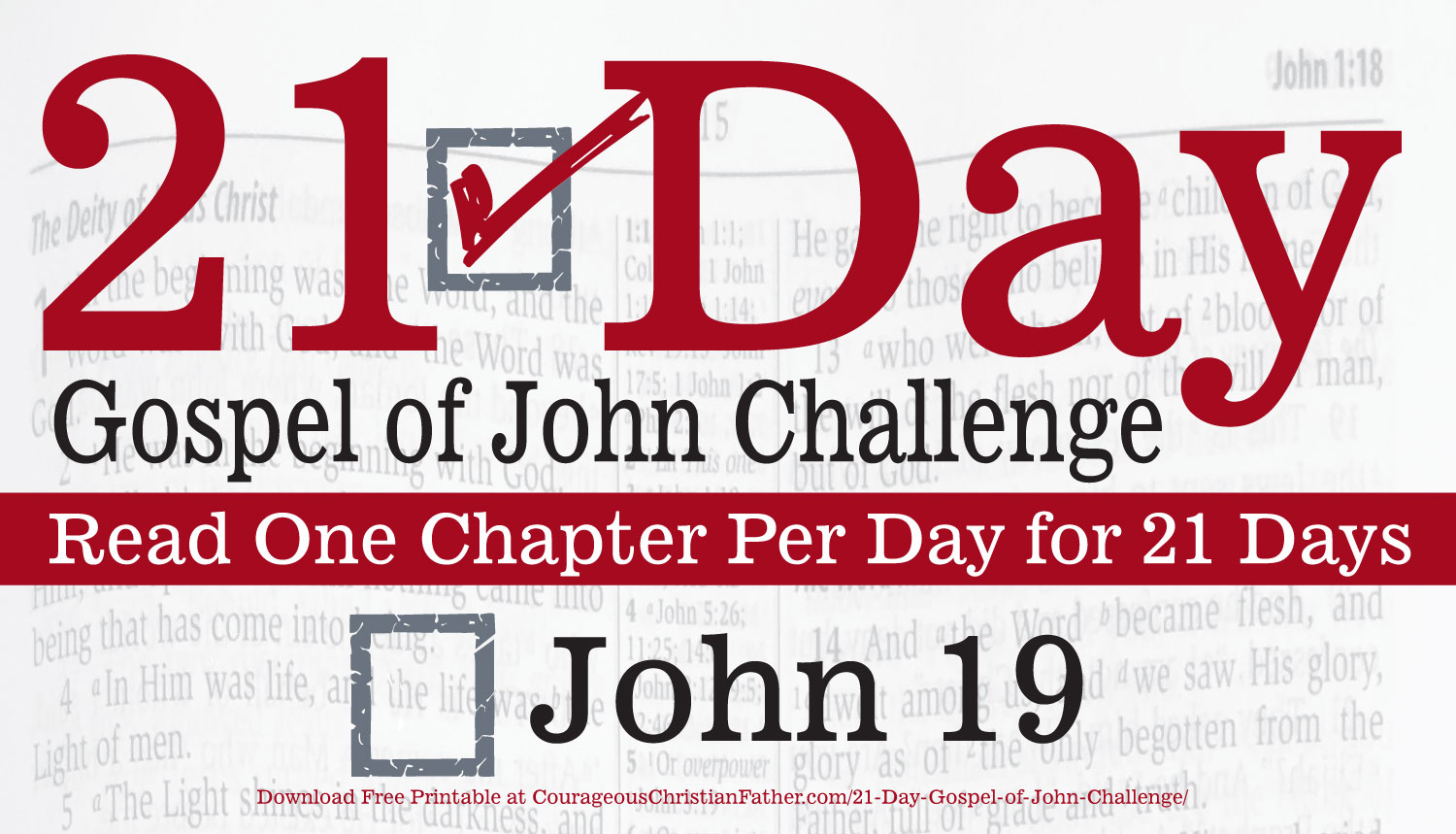 John 19 - Today is Day 19 of the 21 Day Gospel of John Challenge. Today read the 19th chapter of the Gospel of John. #John19 #BGBG2