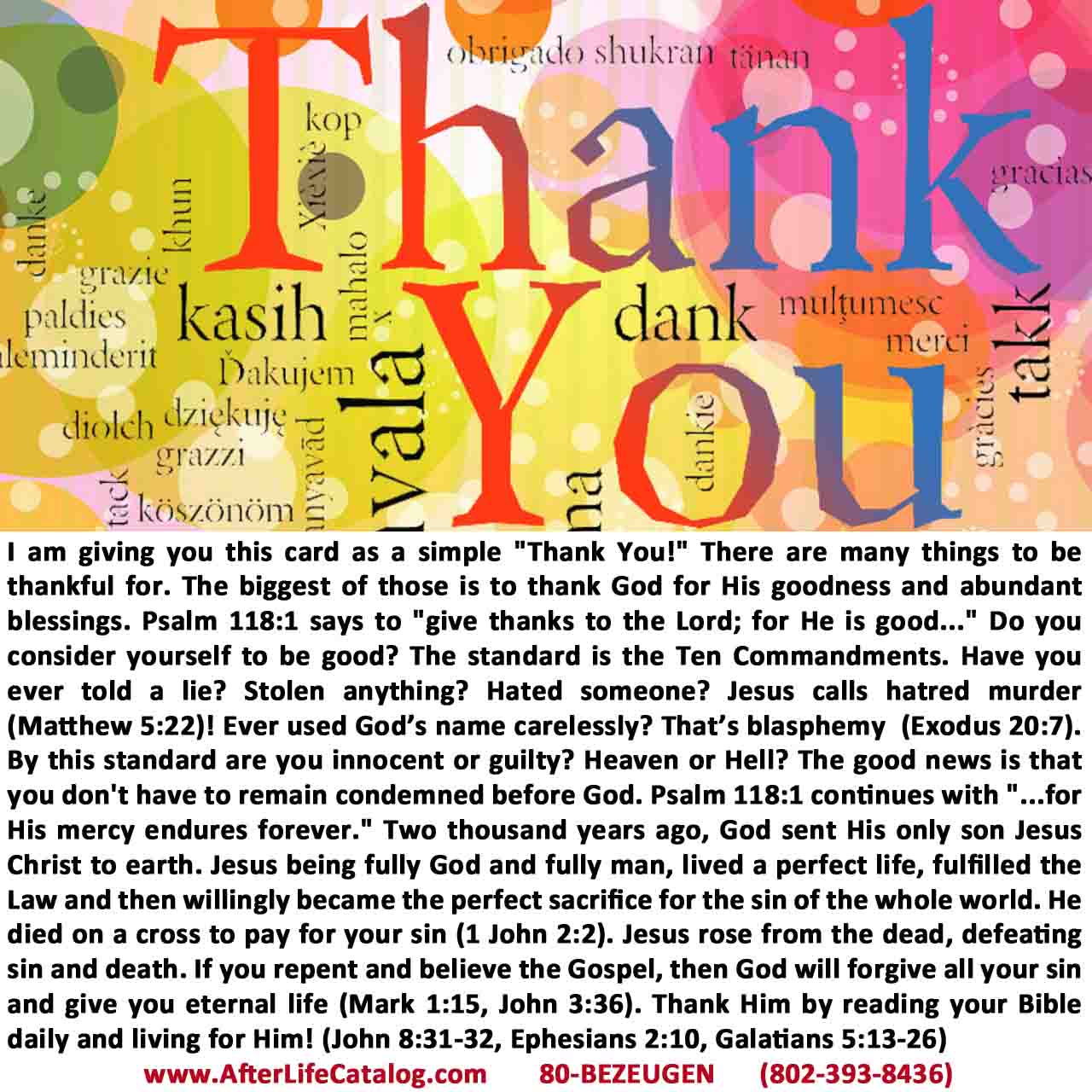 Thank You Gospel Tract