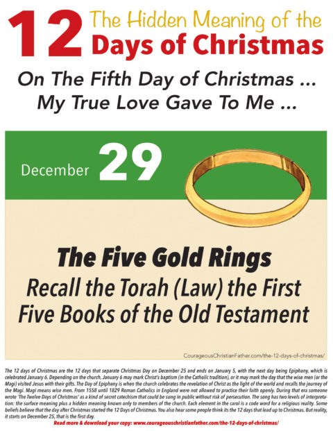 5th Day of Christmas Hidden Meaning Printable