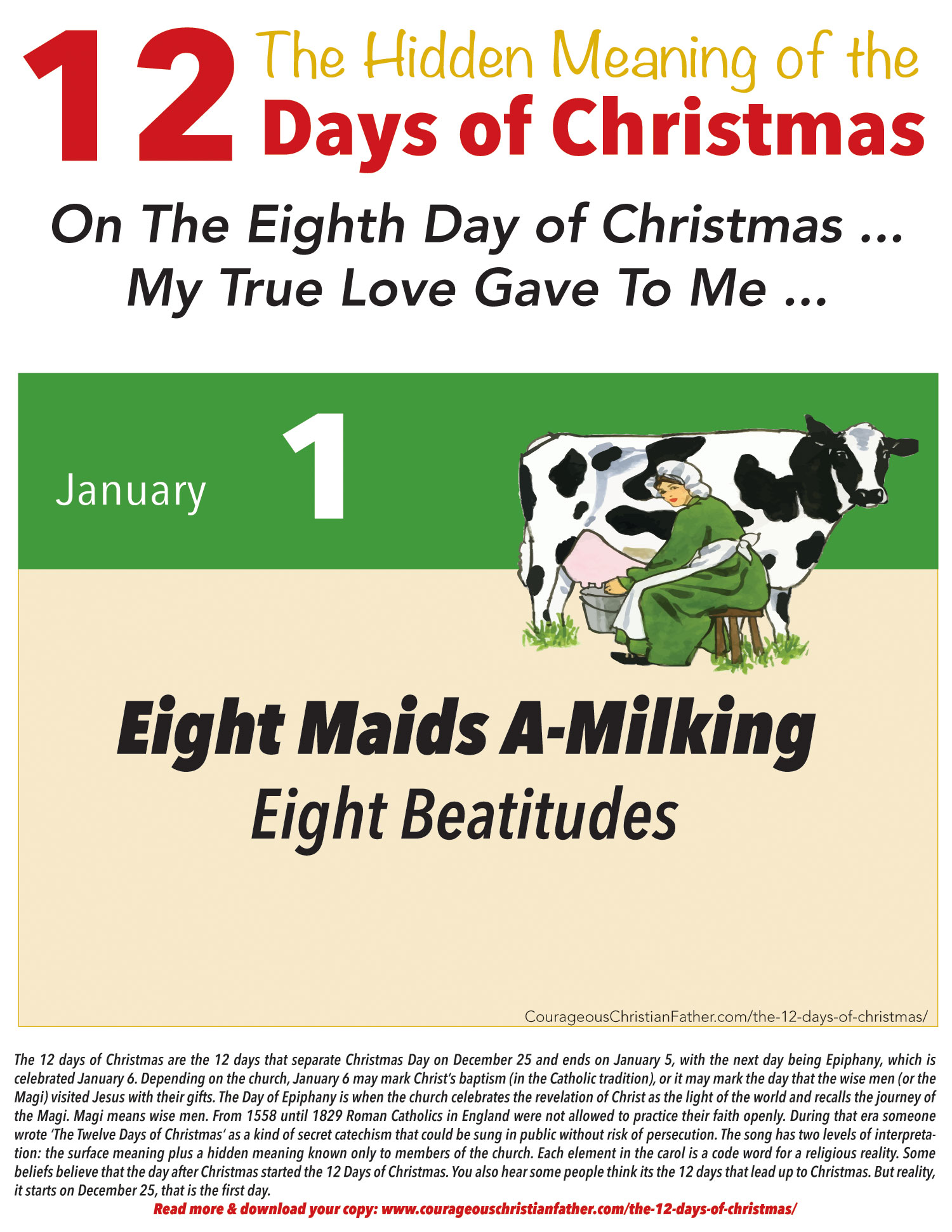 8th Day of Christmas Hidden Meaning Printable