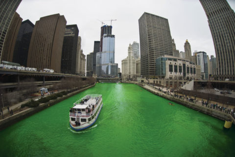 Green rivers are St. Patrick's Day traditions - It is one thing to wear green or paint a green shamrock on your cheek, but dyeing an entire river green is an immense and awe-inspiring homage to St. Patrick's Day. - Chicago River Dyed Green
