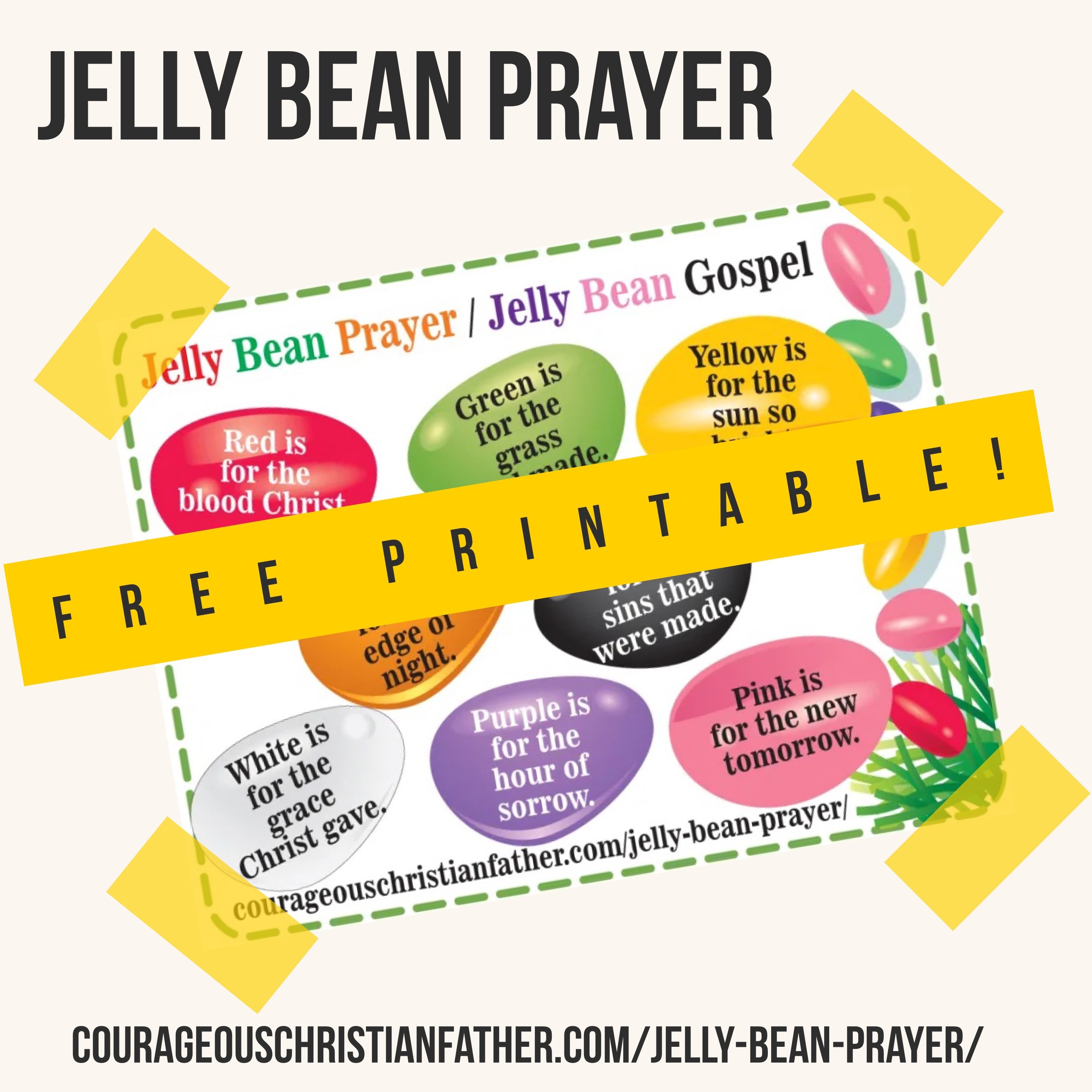 Jelly Bean Prayer Printable - Jelly Bean Gospel Printable - Free Easter Printables