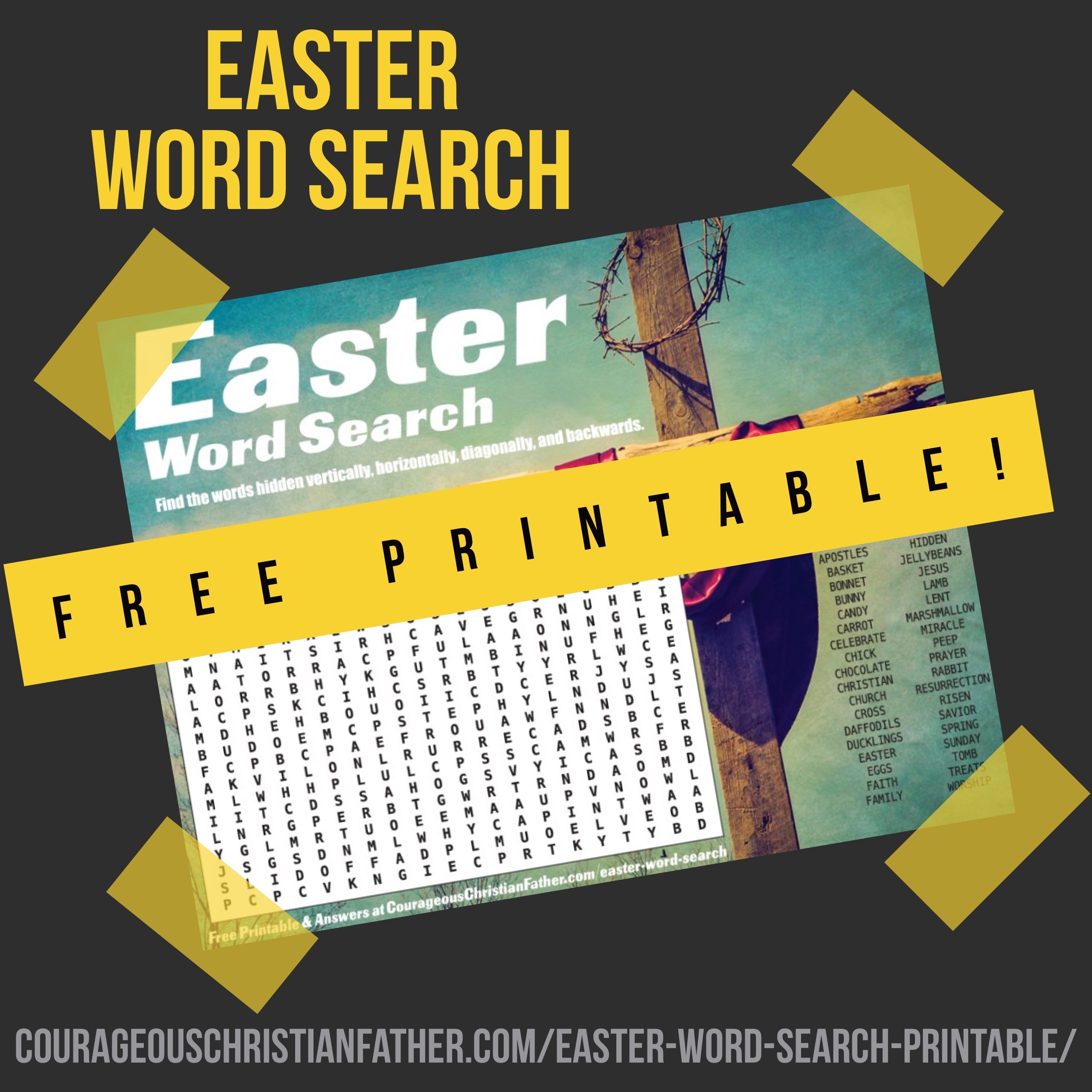 Easter Word Search Printable - A Free download for you to use at home, school, church or anywhere! Find these Easter terms inside this free Easter Printable.